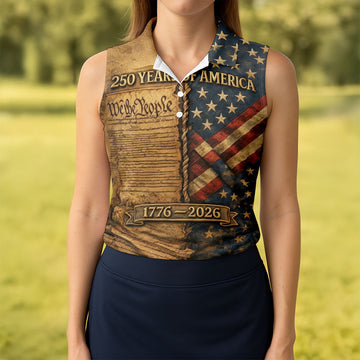 We The People 250 Years Of America 1776-2026 4th Of July Golf Shirt, Retro Golf Shirt, Golf Shirt For Women