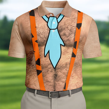 Funny Hairy Chest And Tie Halloween Costume Polo Shirt, Mens Golf Polo, Golf Apparel