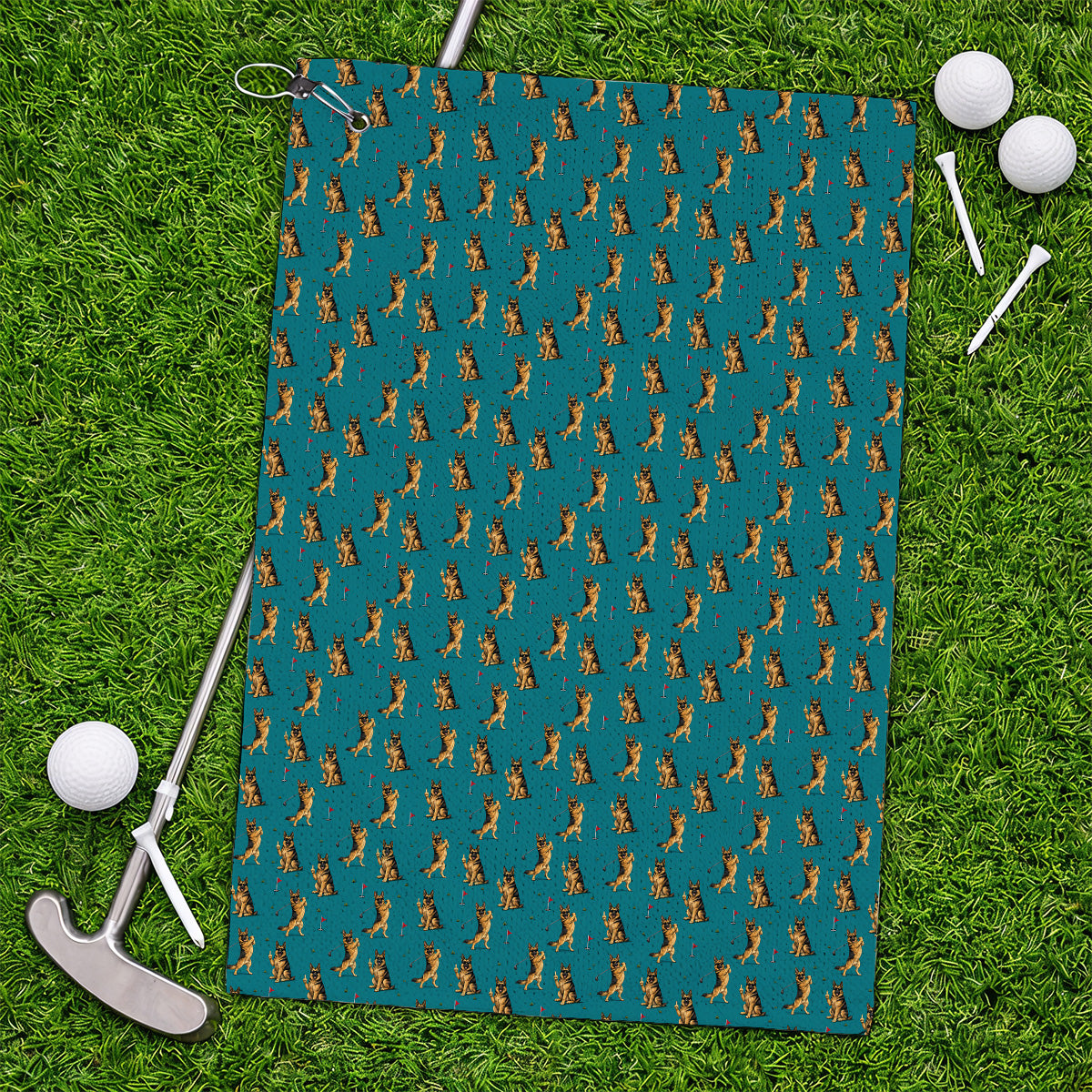 Funny German Shepherd Golf Towels, Dog Lover Pattern Golf Towel, Golf Gift For Golfer