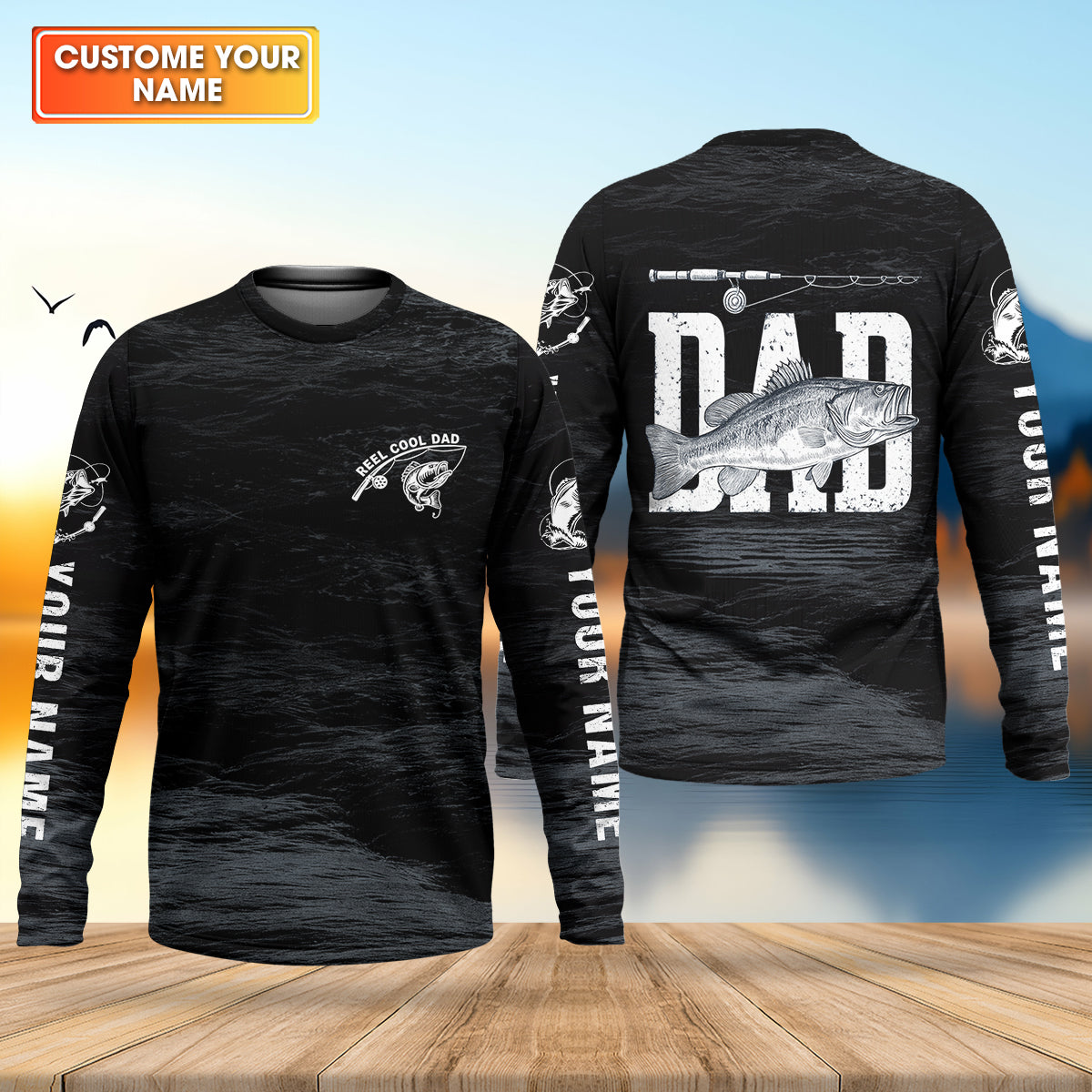 Reel Cool Dad Fishing SPF Shirt For Men, Custom Fishing Shirts, Fishing Shirts For Men