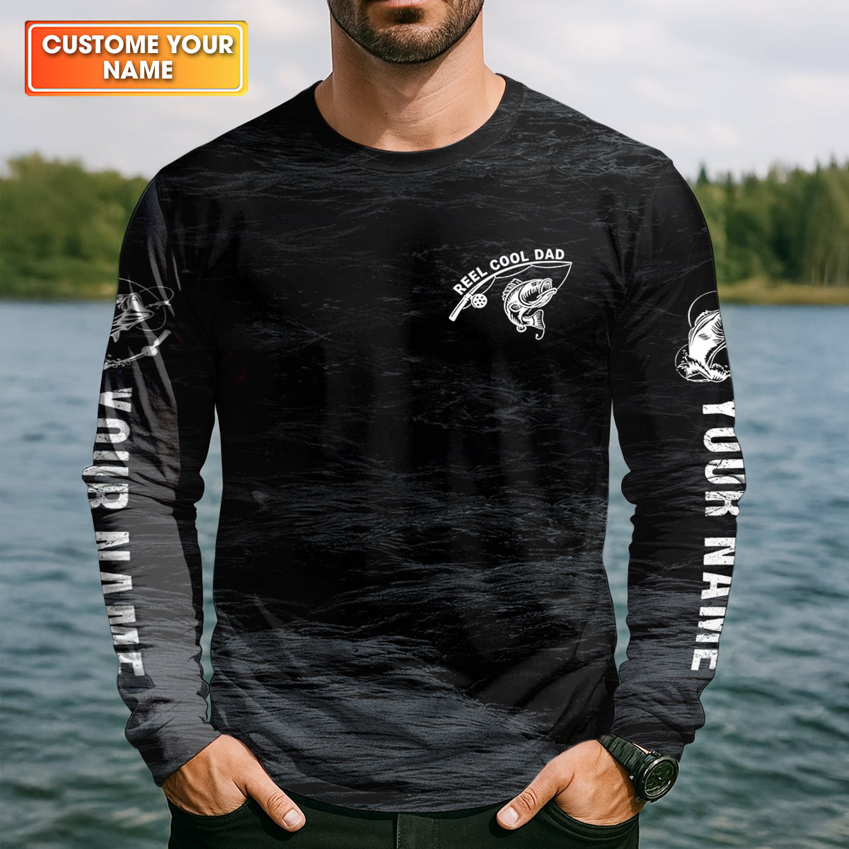 Reel Cool Dad Fishing SPF Shirt For Men, Custom Fishing Shirts, Fishing Shirts For Men