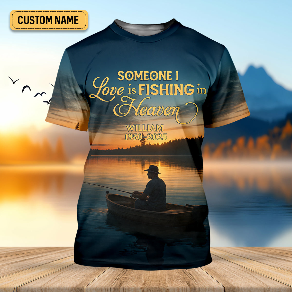 Someone I Love Is Fishing In Heaven Fishing Memorial SPF Shirt For Men, Gift For Fisherman, Men's Fishing Shirt