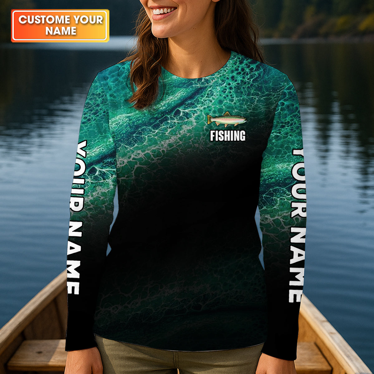 Big Trout Little Trout Water Ripple Fishing UPF Shirts, Funny Fishing Shirt, Fishing Shirt For Women