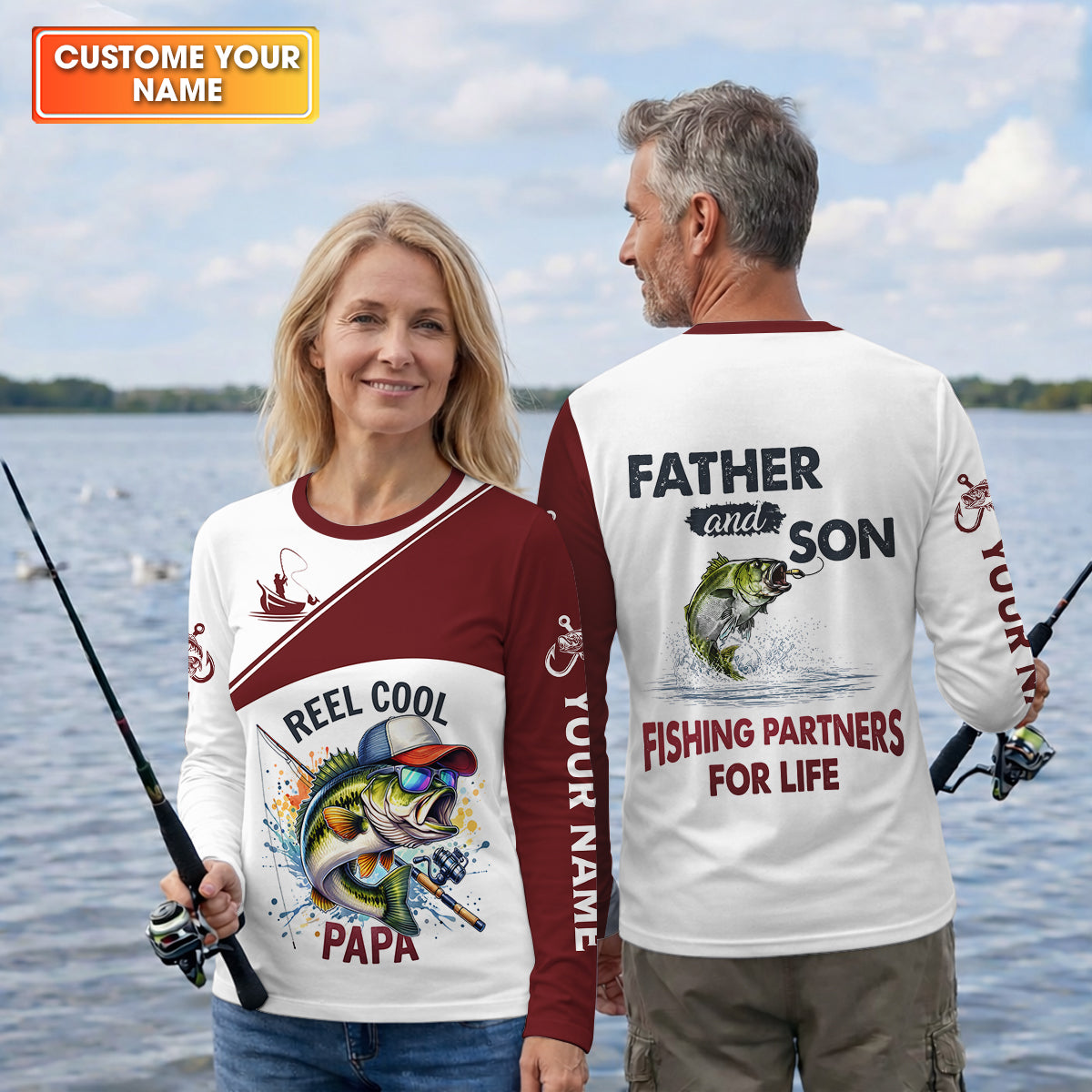 Reel Cool Papa Funny Fishing Shirt, Fishing UPF Shirts, Fishing Shirts For Men, Fishing Father's Day Gifts
