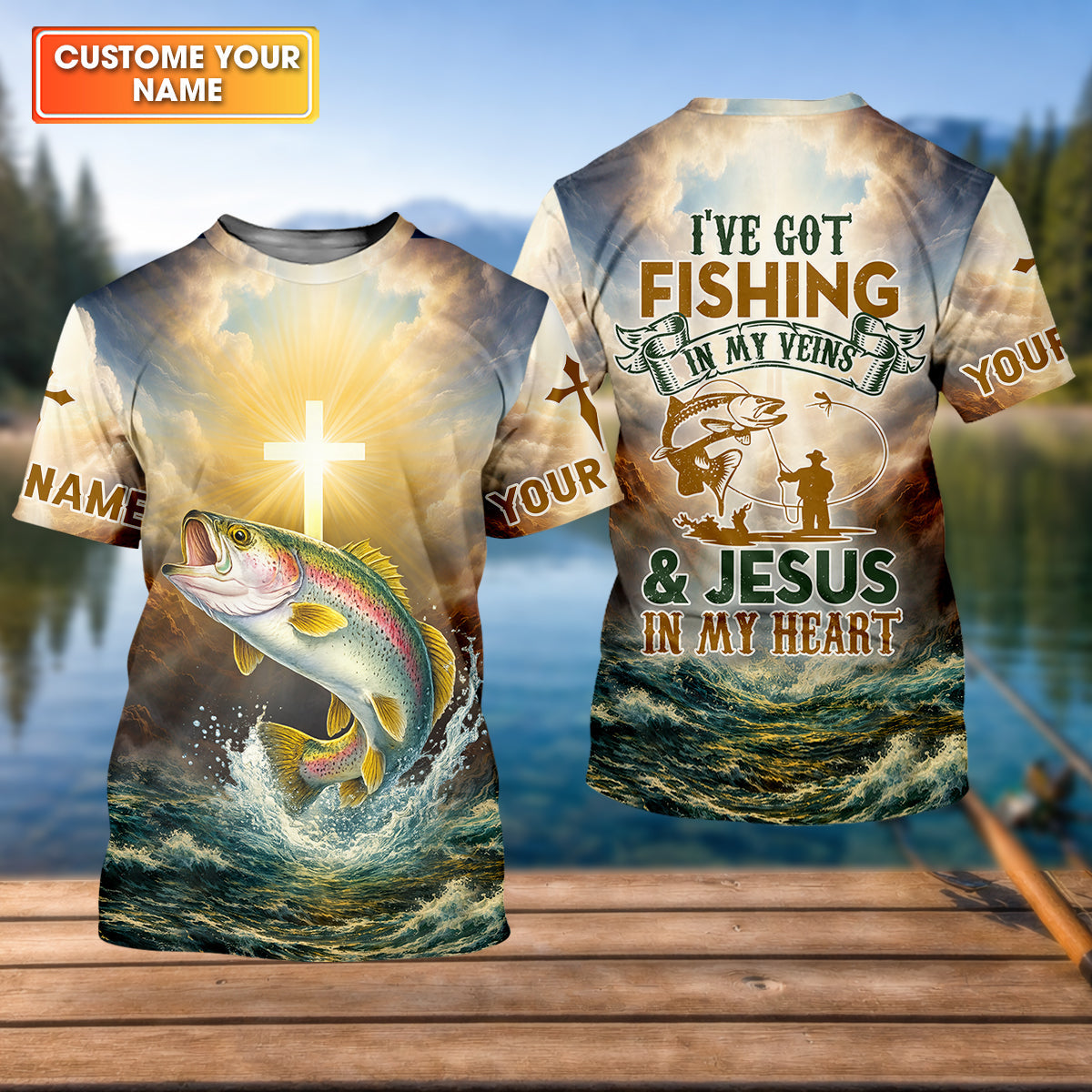 Fishing in My Veins, Faith in My Heart – Christian Fishing Shirt, Fishing UPF Shirts