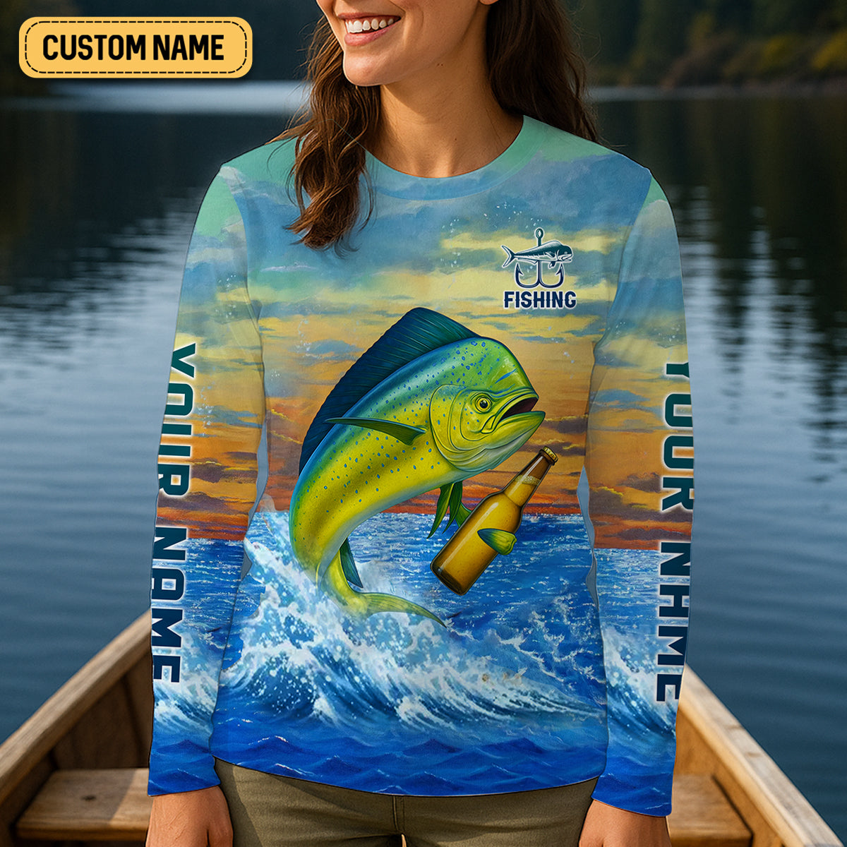 Weekend Forecast Fishing With A Chance Of Drinking Women's Fishing Shirt, Mahi Fishing Shirt, UPF Fishing Shirt