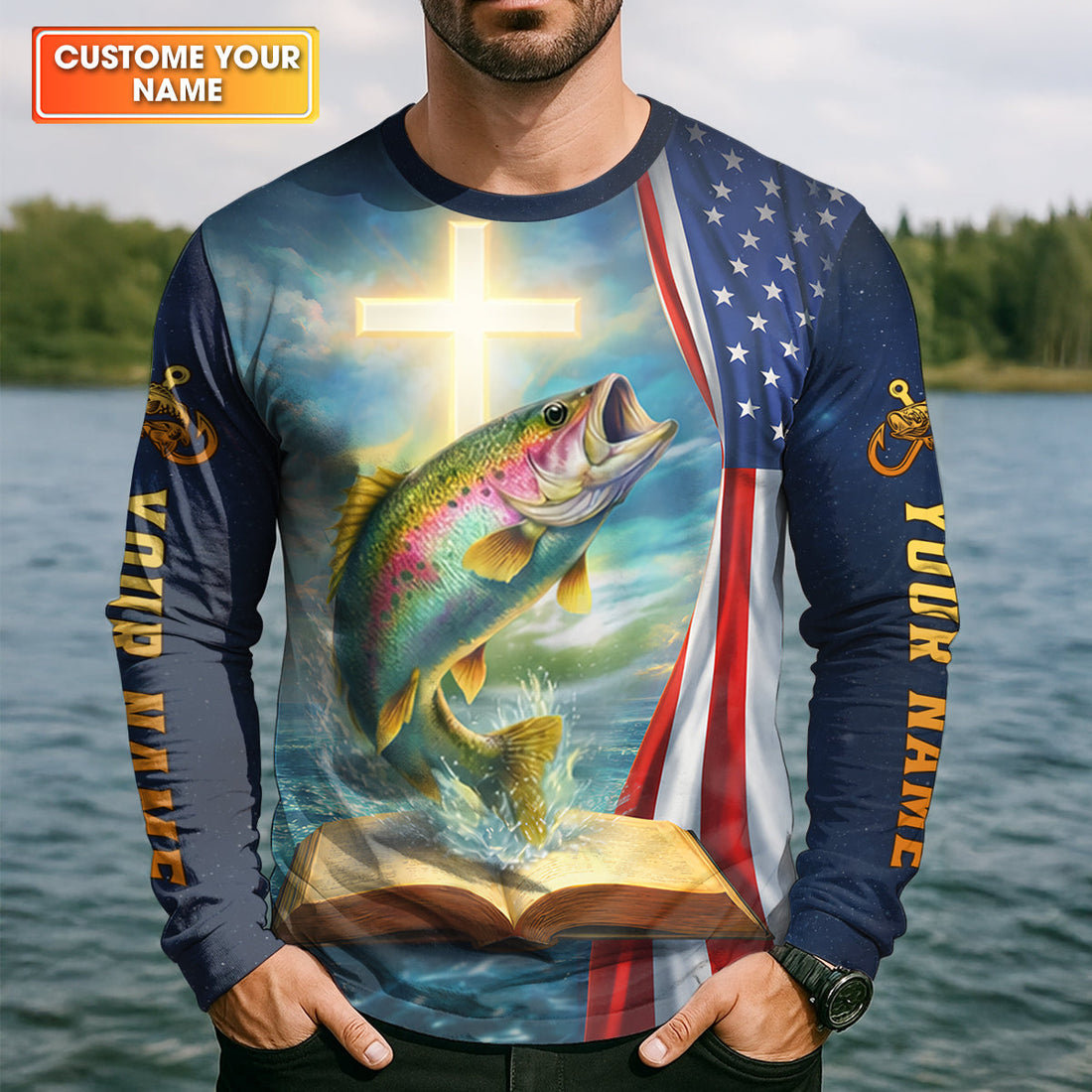 Hooked On Jesus – Fisher of Men Shirt, Fishing UPF Shirts, Funny Fishing Shirt