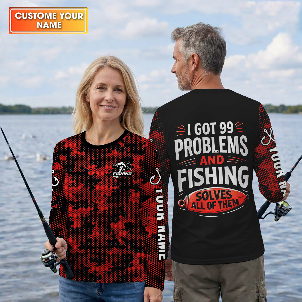 I Got 99 Problems Shirt, Personalized Fishing Shirt, Funny Fishing Shirts For Men, Father's Day Fishing Gift