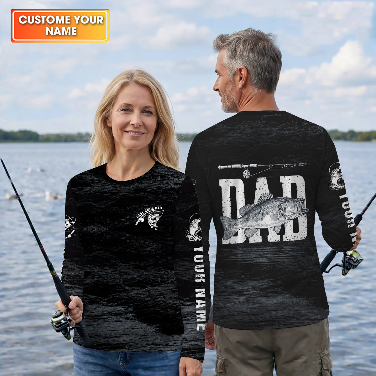 Reel Cool Dad Fishing SPF Shirt For Men, Custom Fishing Shirts, Fishing Shirts For Men