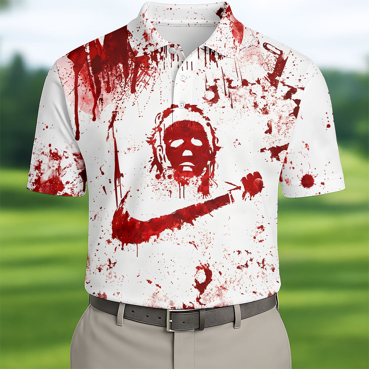Just The Tip I Promise Halloween Horror Polo Shirt, Mens Golf Polo, Mens Golf Shirts