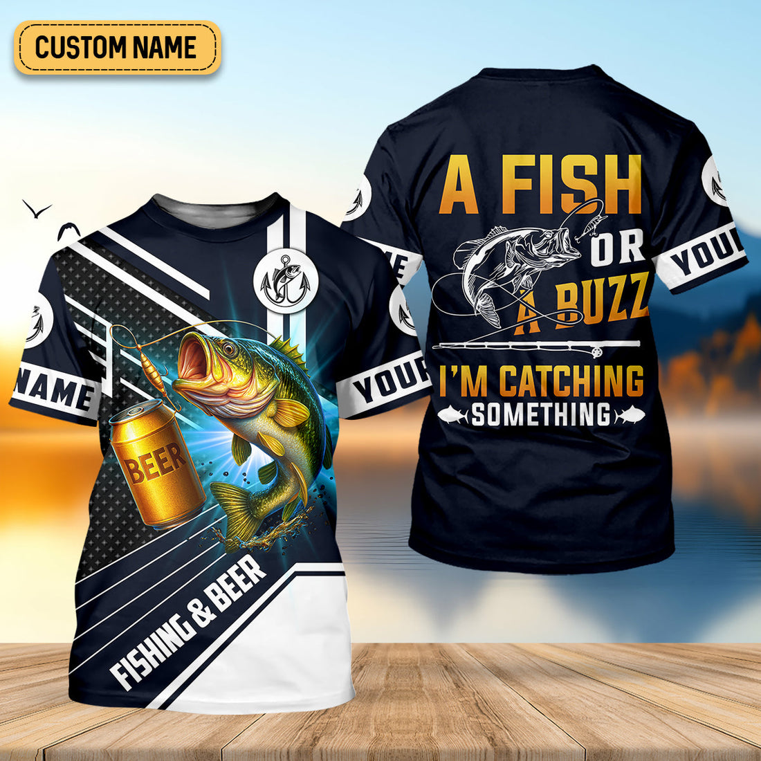 A Fish Or A Buzz I'm Catching Something Funny Fishing Shirt, Fishing And Beer SPF Shirt For Men