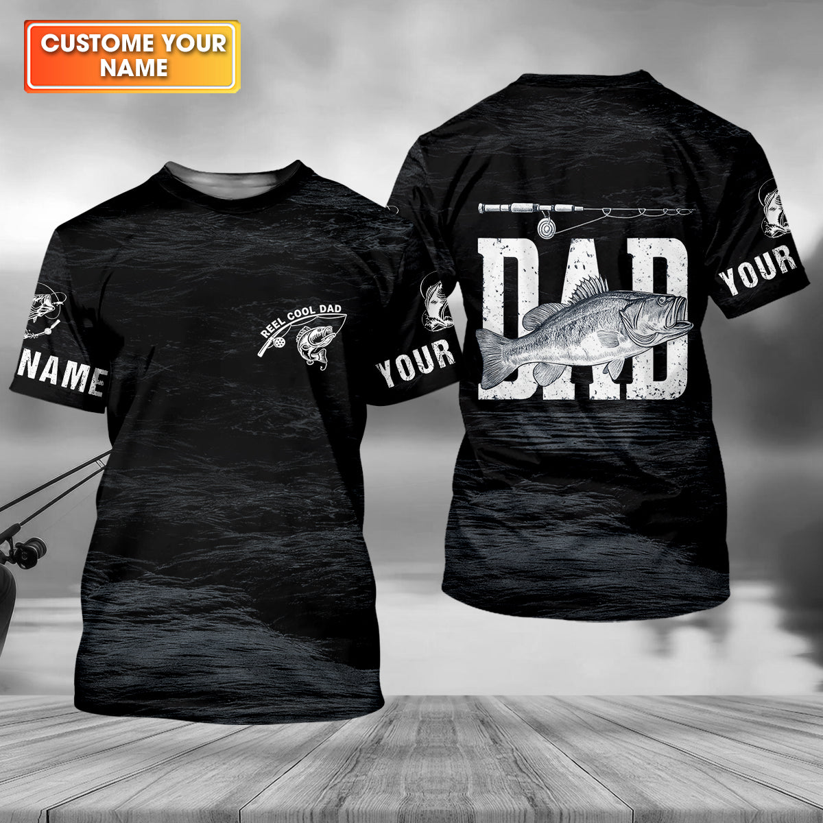 Reel Cool Dad Fishing SPF Shirt For Men, Custom Fishing Shirts, Fishing Shirts For Men