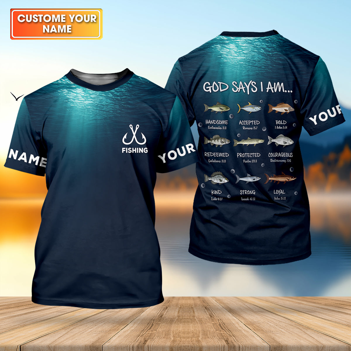 God Says I Am Fishing Bible Funny Fishing Shirt, Fishing UPF Shirts, Christian Fishing Shirts For Men