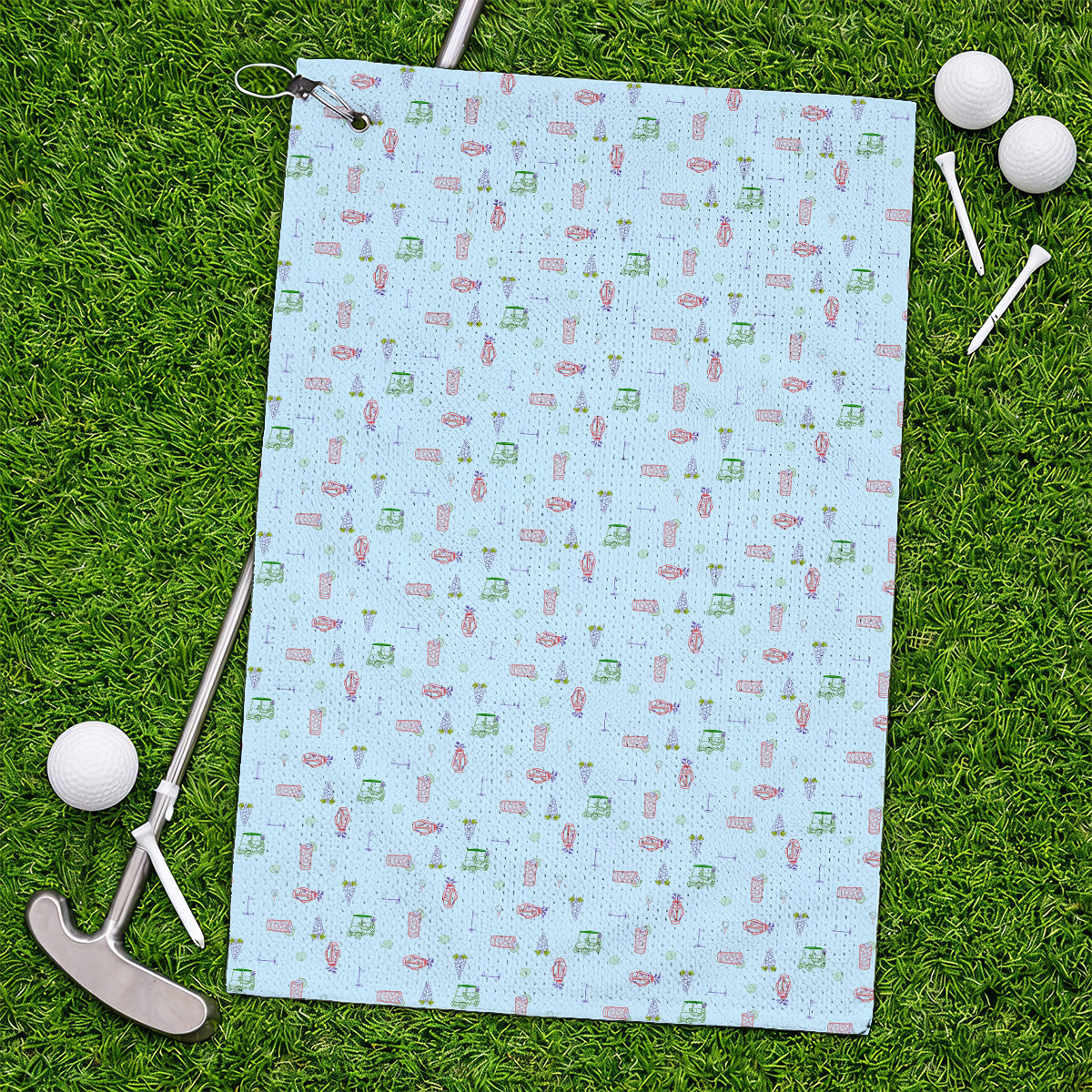 Transfusion Drink Golf Towel, Golf Cocktail Pattern Golf Towels, Cool Golf Lover Apparel For Golfer