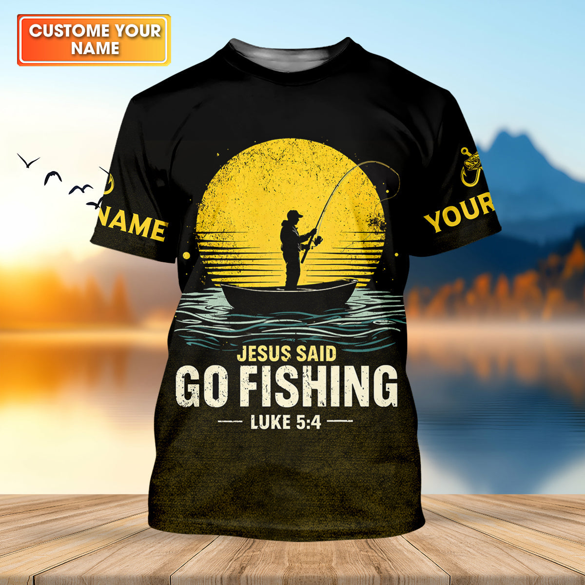 Jesus Said Go Fishing Bible Fishermen Christian Fishing UPF Shirts, Fishing Shirts For Men, Fisherman Gift