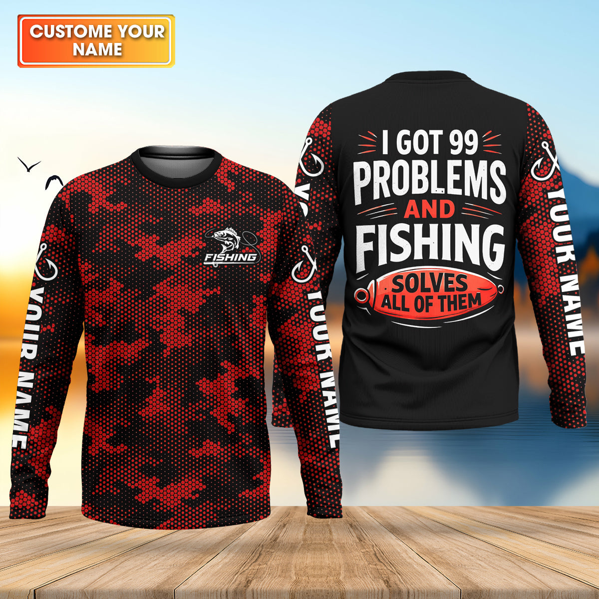 I Got 99 Problems Shirt, Personalized Fishing Shirt, Funny Fishing Shirts For Men, Father's Day Fishing Gift