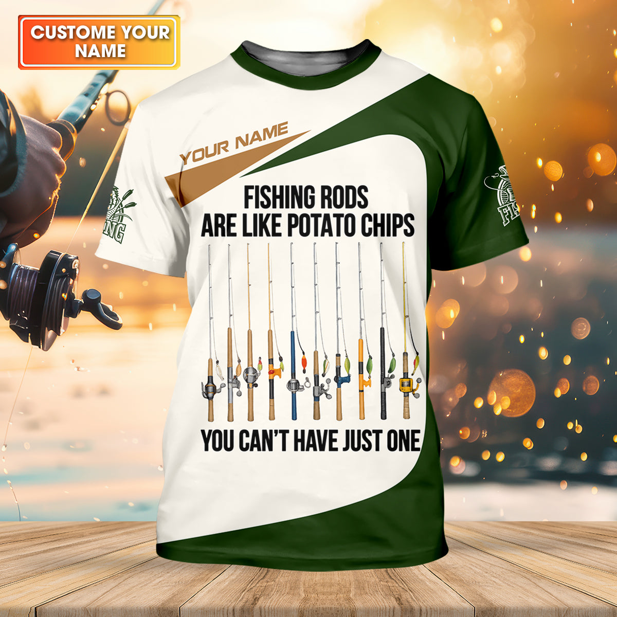 Fishing Rods Are Like Potato Chips Shirt, Personalized Funny Fishing Long Sleeve For Men