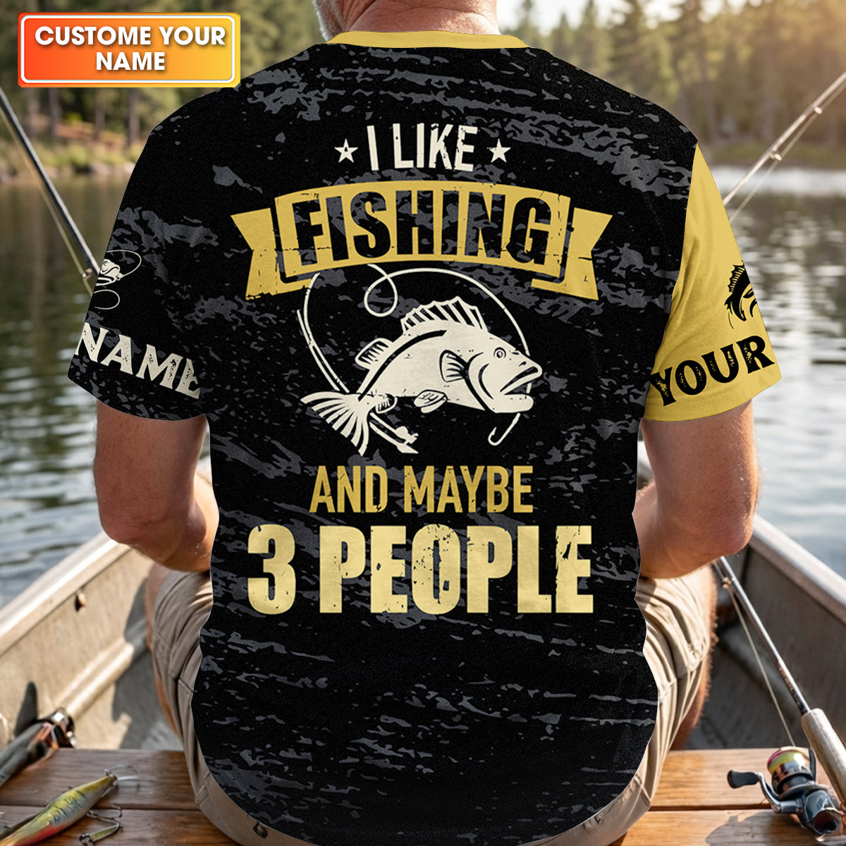 I Like Fishing And Maybe 3 People Shirt, Personalized Strike Addictions Bass Fishing Shirt For Men, Fishing UPF Shirts