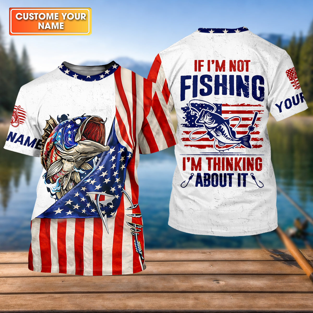 American Fishing Life – Always On My Mind UPF Fishing Shirt, Personalized Name