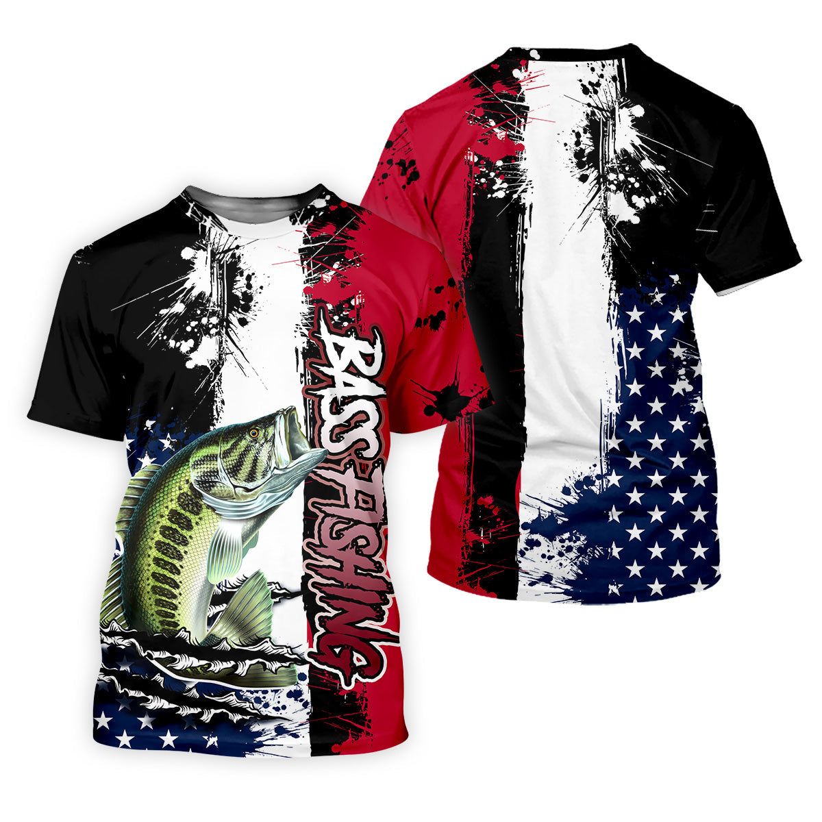 Patriotic Fishing Shirt, Custom Fishing Shirt, Gift For Fisherman, Mens Casual Shirts