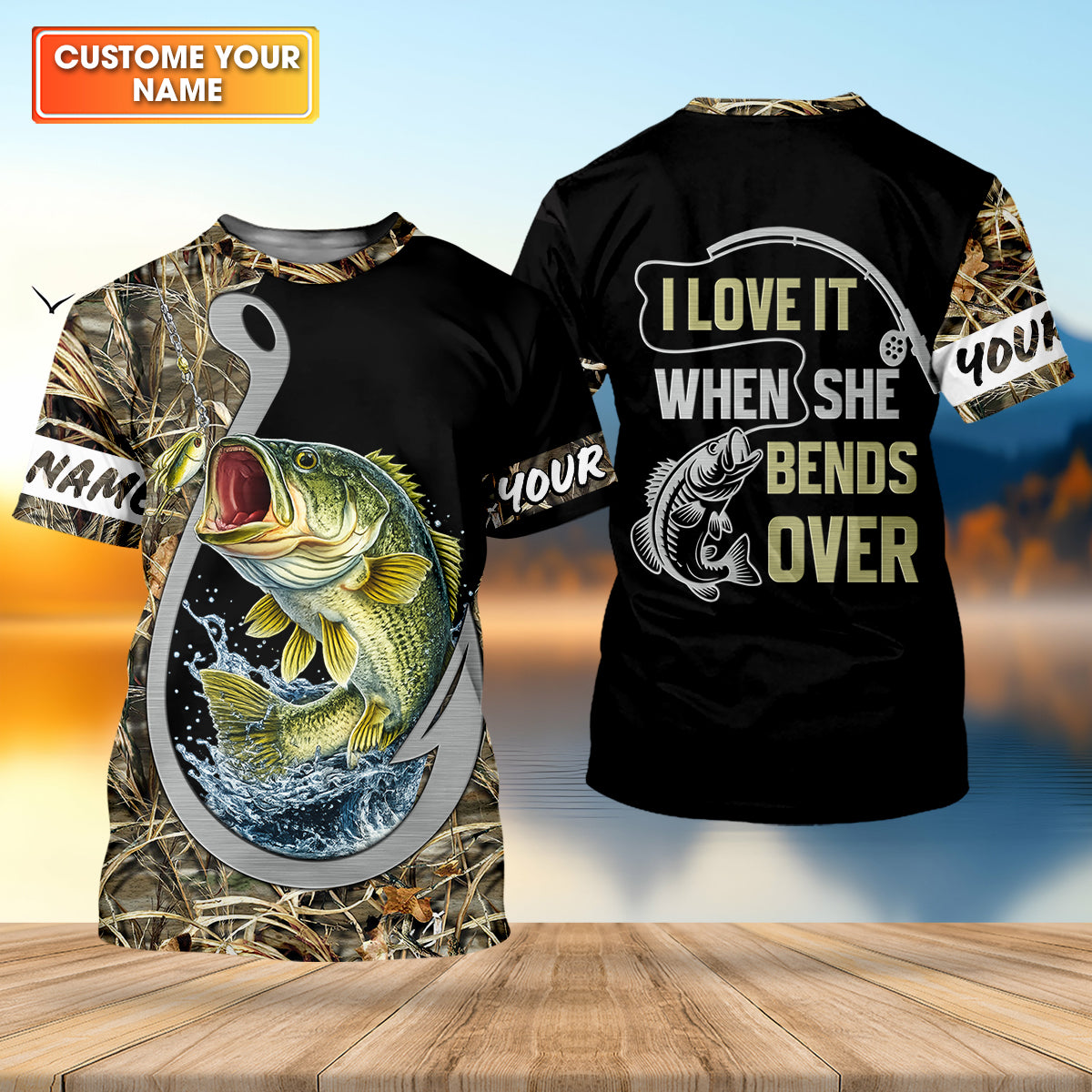 Love It When The Line Bends, Fishing UPF Shirts, Funny Fishing Shirt