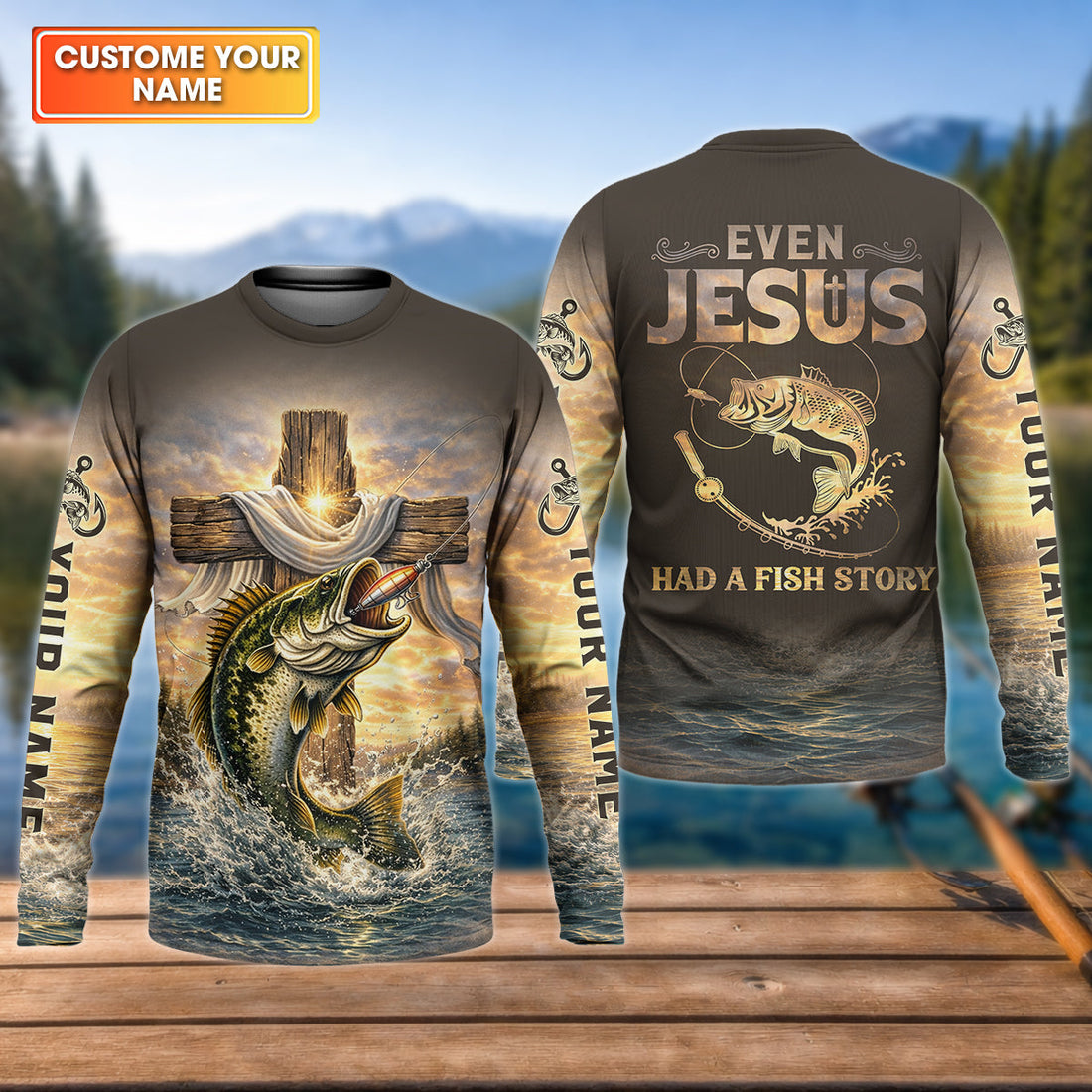Even Jesus Had a Fish Story - Personalized Christian Fishing UPF Shirt