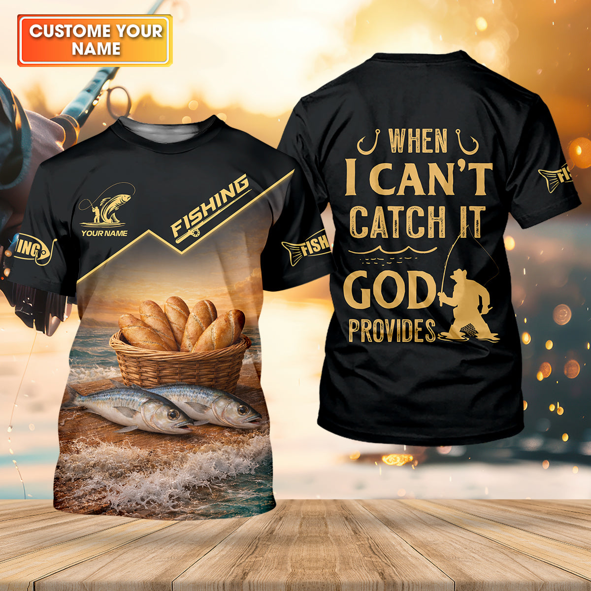 When I Can’t Catch It – God Provides Fishing Shirt, Fishing UPF Shirts, Funny Fishing Shirt