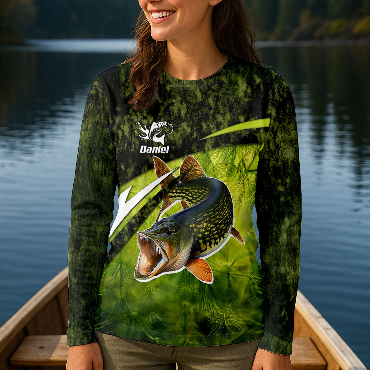 Carp Fish Olive Drab Fishing UPF Shirts, Performance Fishing Shirts, Carp Fishing Shirt For Women