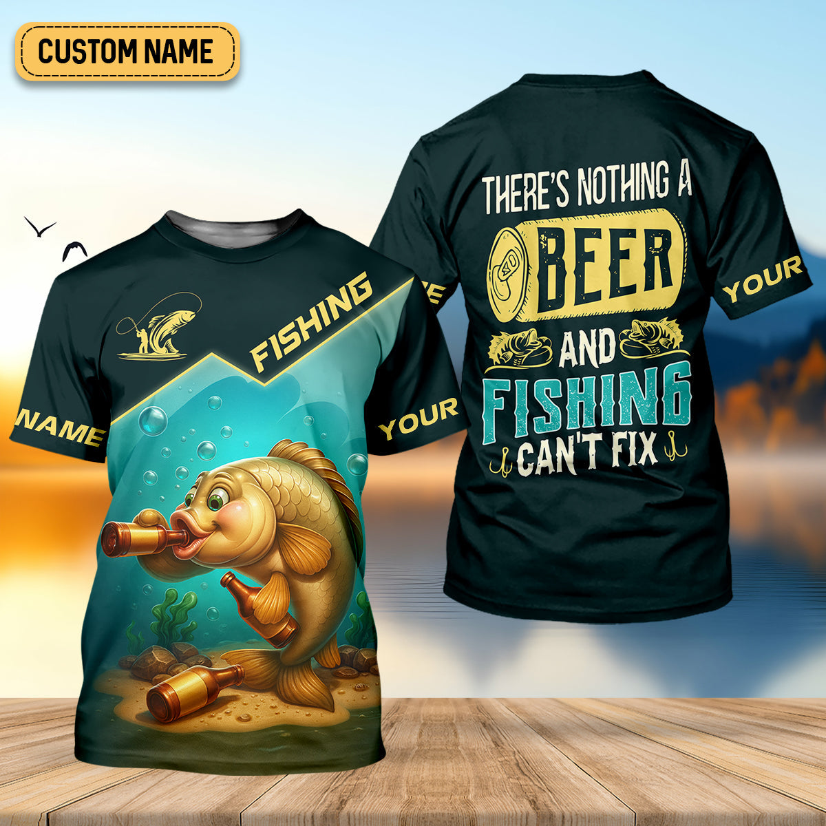 There's Nothing A Beer And Fishing Can't Fix SPF Shirt For Men, Gift For Fisherman, Largemouth Bass Fishing