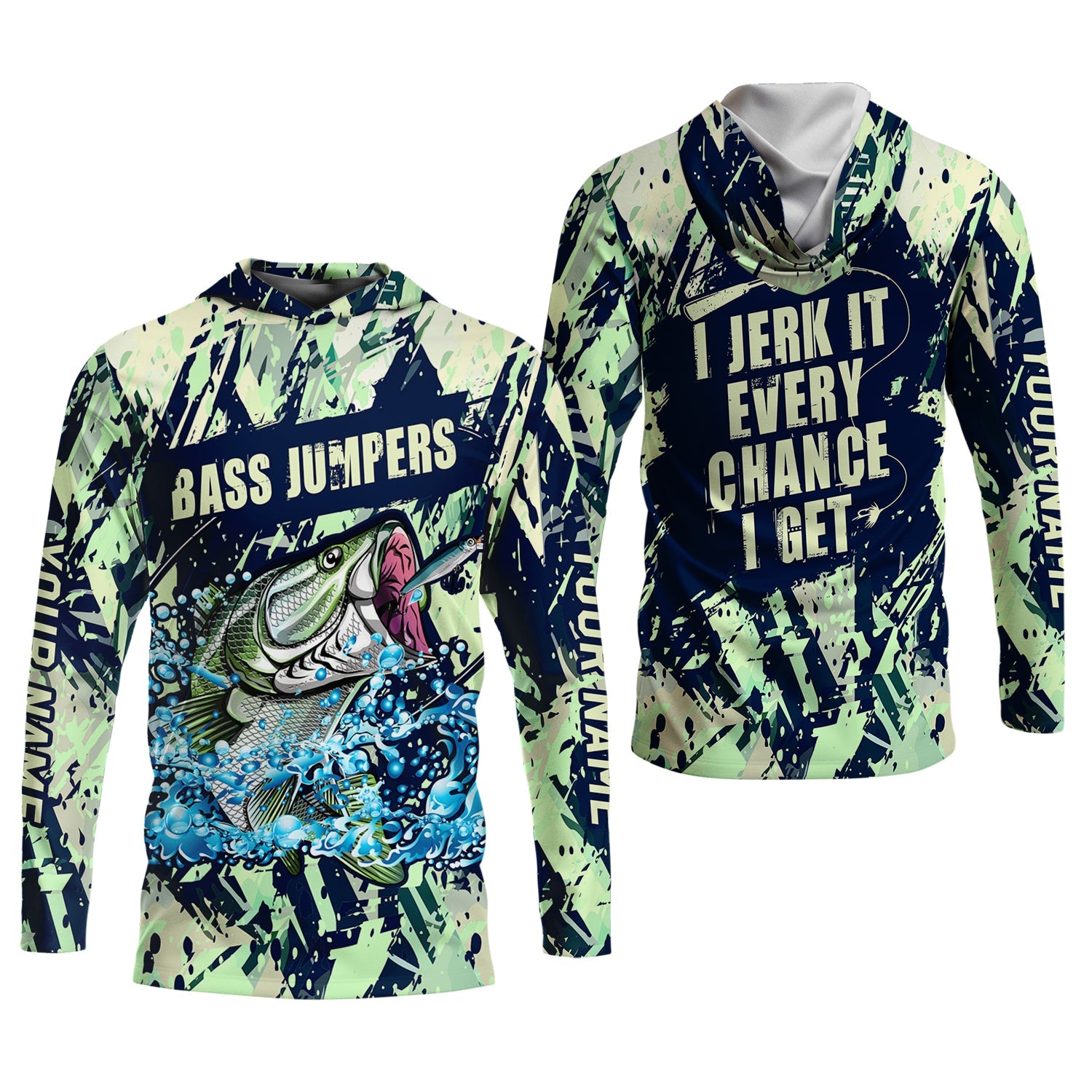 Bass Jumpers Fishing Shirts, I Jerk It Every Chance I Get, SPF Long Sleeve Shirts, Fishing Shirts For Men