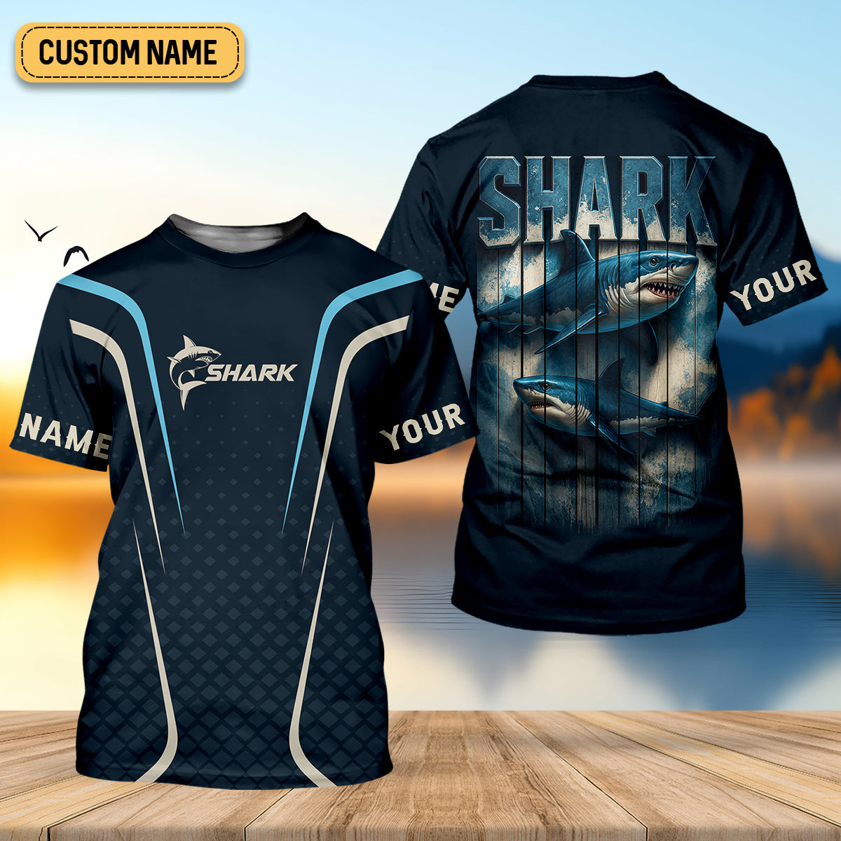 Shark Performance Fishing Shirts, Custom Fishing Shirts, Fishing UPF Shirts, Men's Fishing Shirt