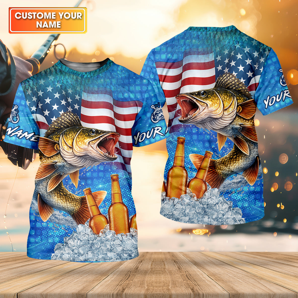 Fishing And Beer Patriotic Fishing Shirt, 250th Anniversary Fishing UPF Shirts, Gift For Fisherman, Fishing Shirts For Men