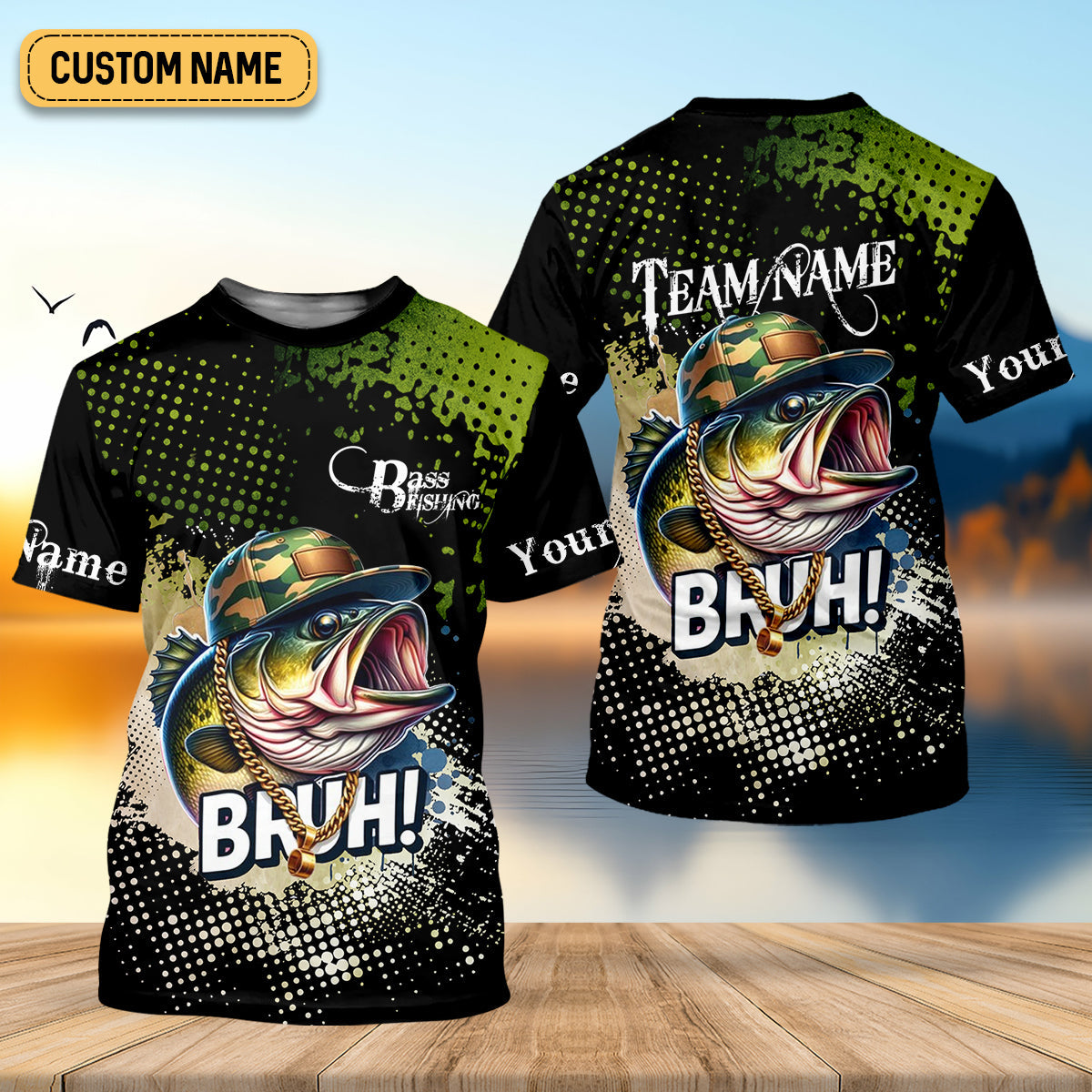 Bass Fishing Shirt, Fishing UPF Shirts, Team Fishing Shirt, SPF Shirt For Men, Fishing Gifts For Men