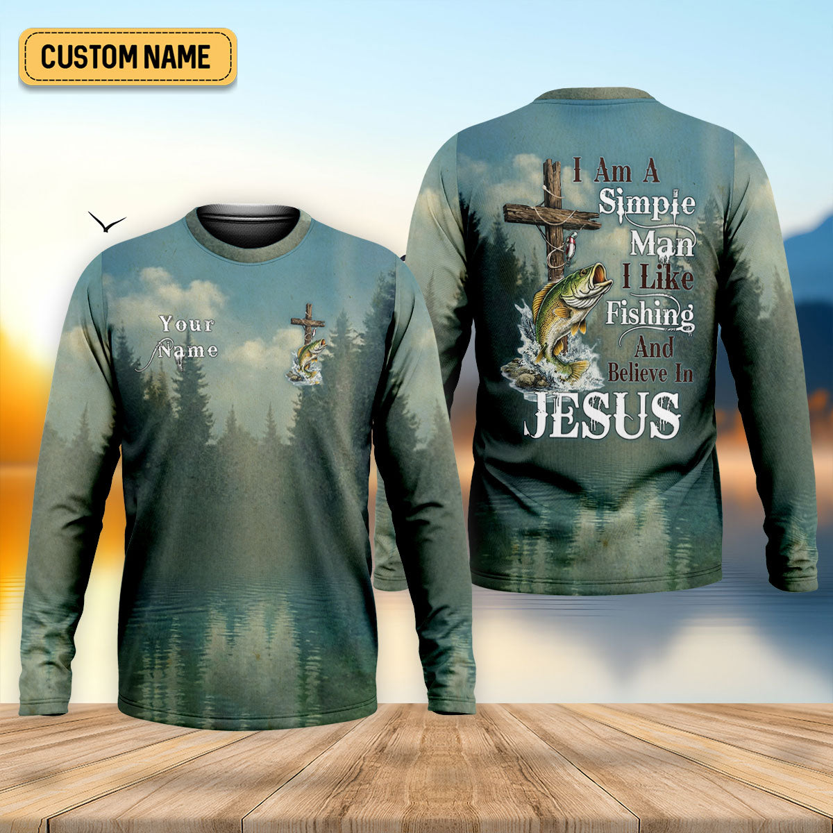 A Simple Man – Fishing Faith In Jesus Shirt, Fishing UPF Shirts, Funny Fishing Shirt