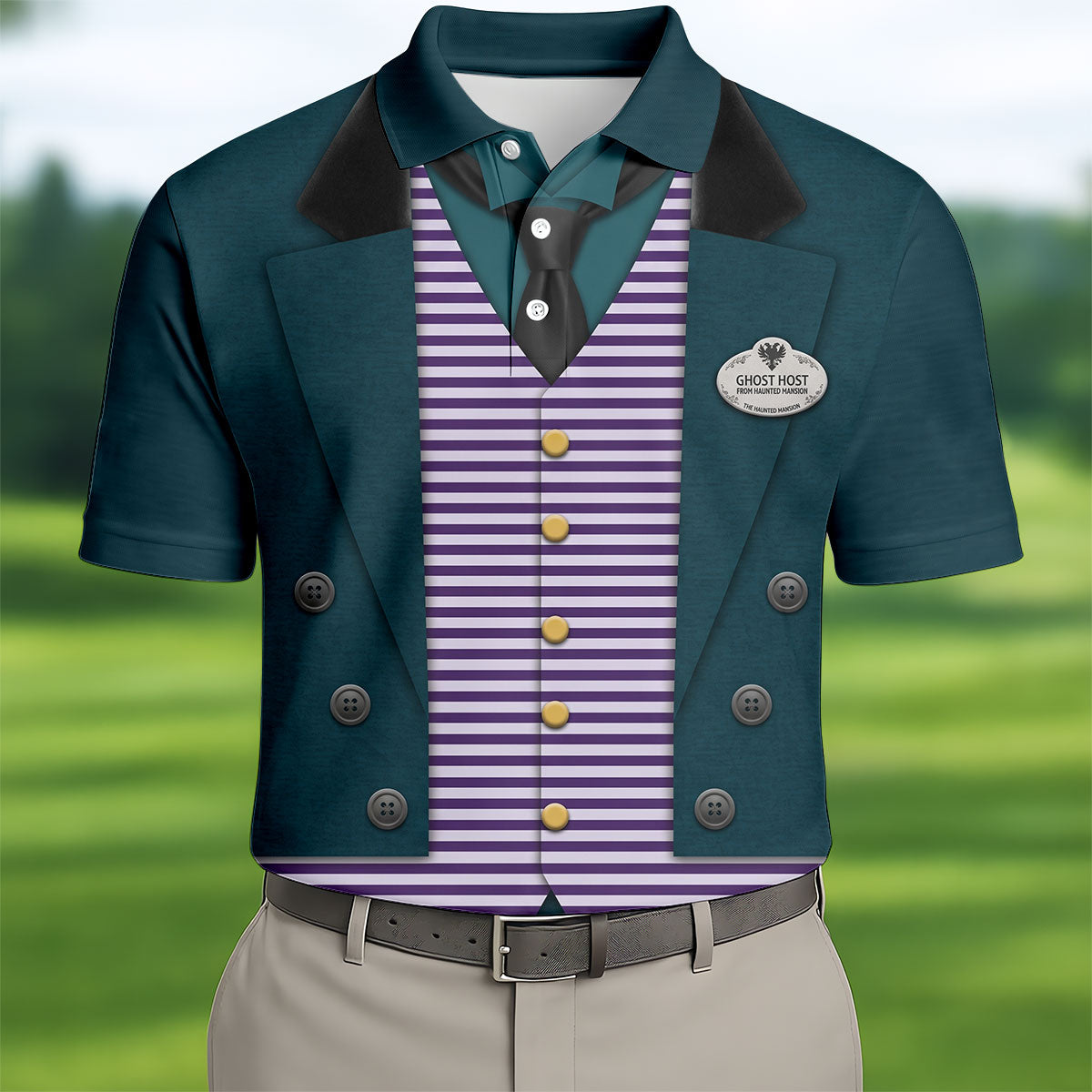 Ghostly Butler Costume Halloween Polo Shirt, Polo Shirts For Men, Mens Golf Shirts