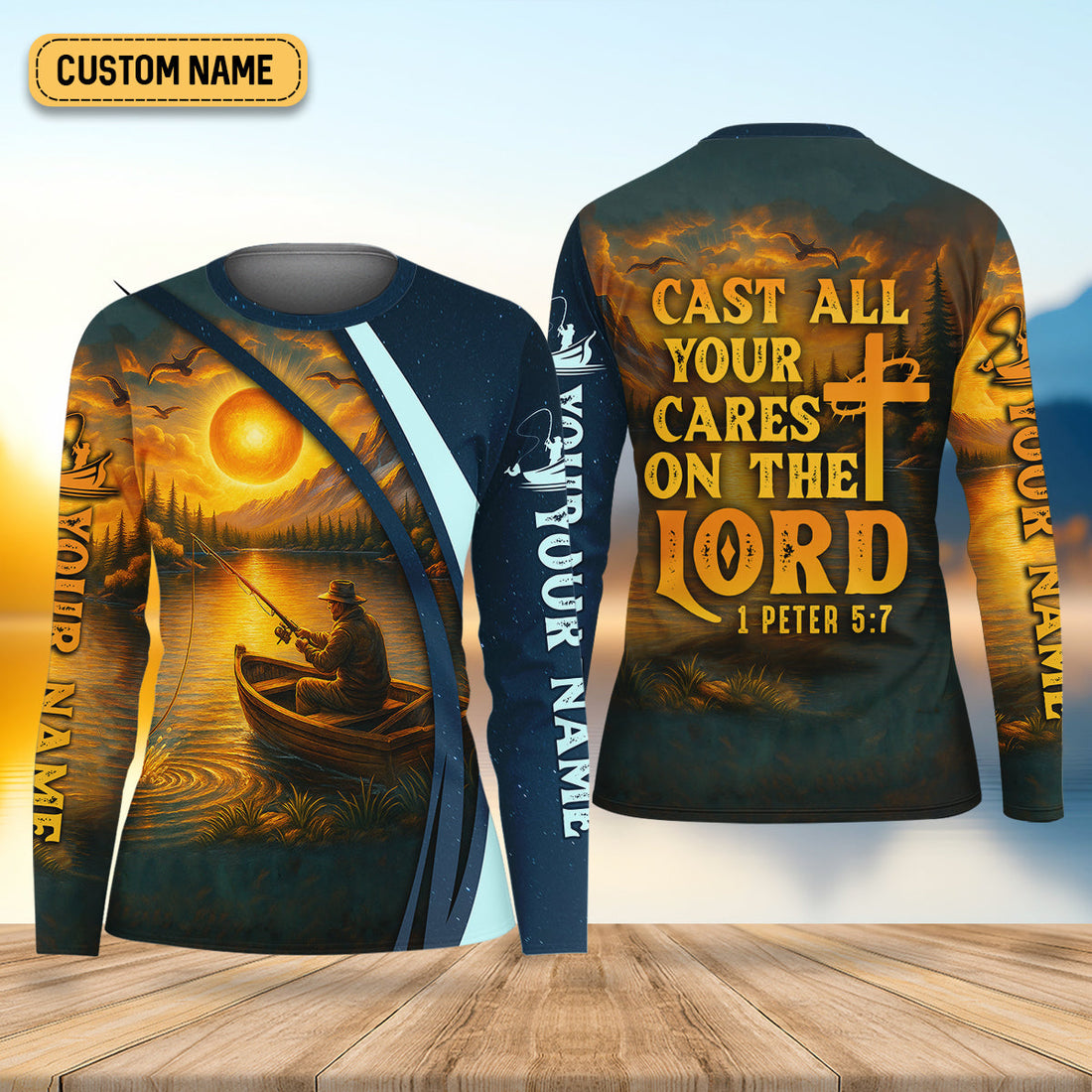 Cast All Your Cares On The Lord Christian Fishing Shirt For Women, Women SPF Shirt, Female Fishing Shirts