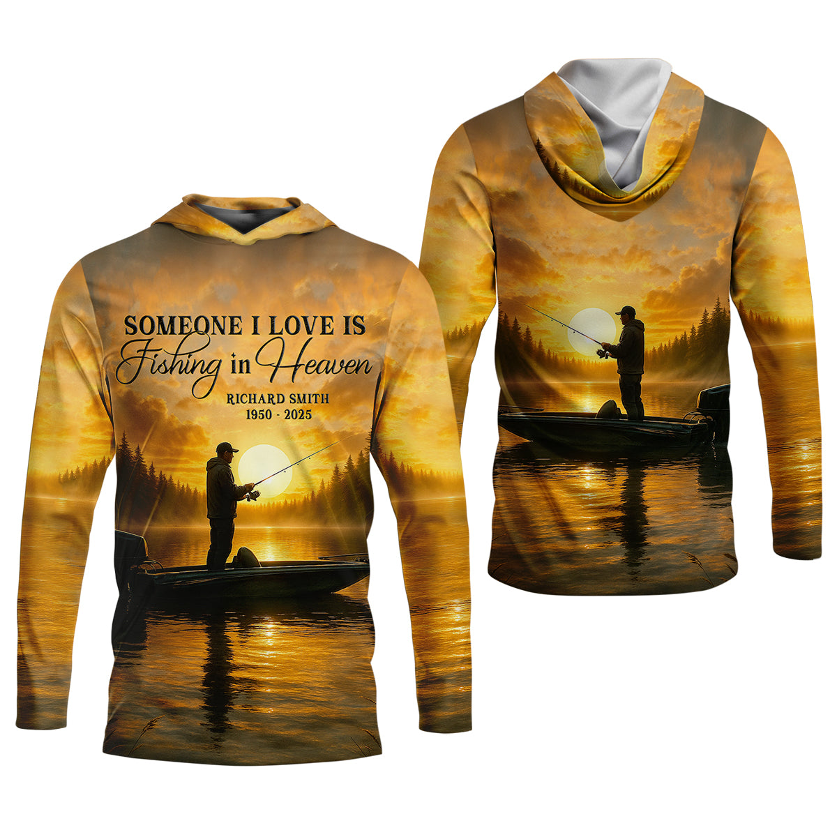 Someone I Love Is Fishing In Heaven Fishing Memorial SPF Shirt For Men, Gift For Fisherman