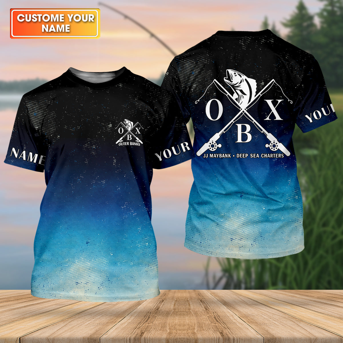 JJ Maybank Deep Sea Charters Outer Banks Fishing UPF Shirts, Fishing Movie Fishing Gift for Men