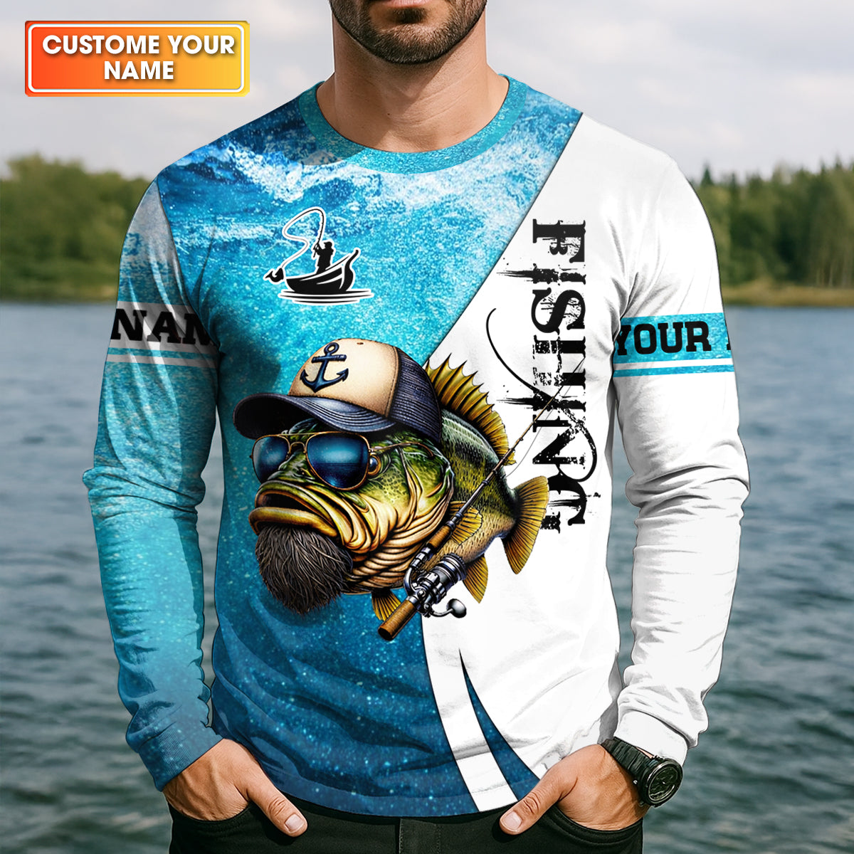 Personalized Old Man Fishing Shirt, Funny Fishing Rod Gift For Dad, Fishing UPF Shirts, Funny Fishing Shirt