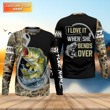 Love It When The Line Bends, Fishing UPF Shirts, Funny Fishing Shirt