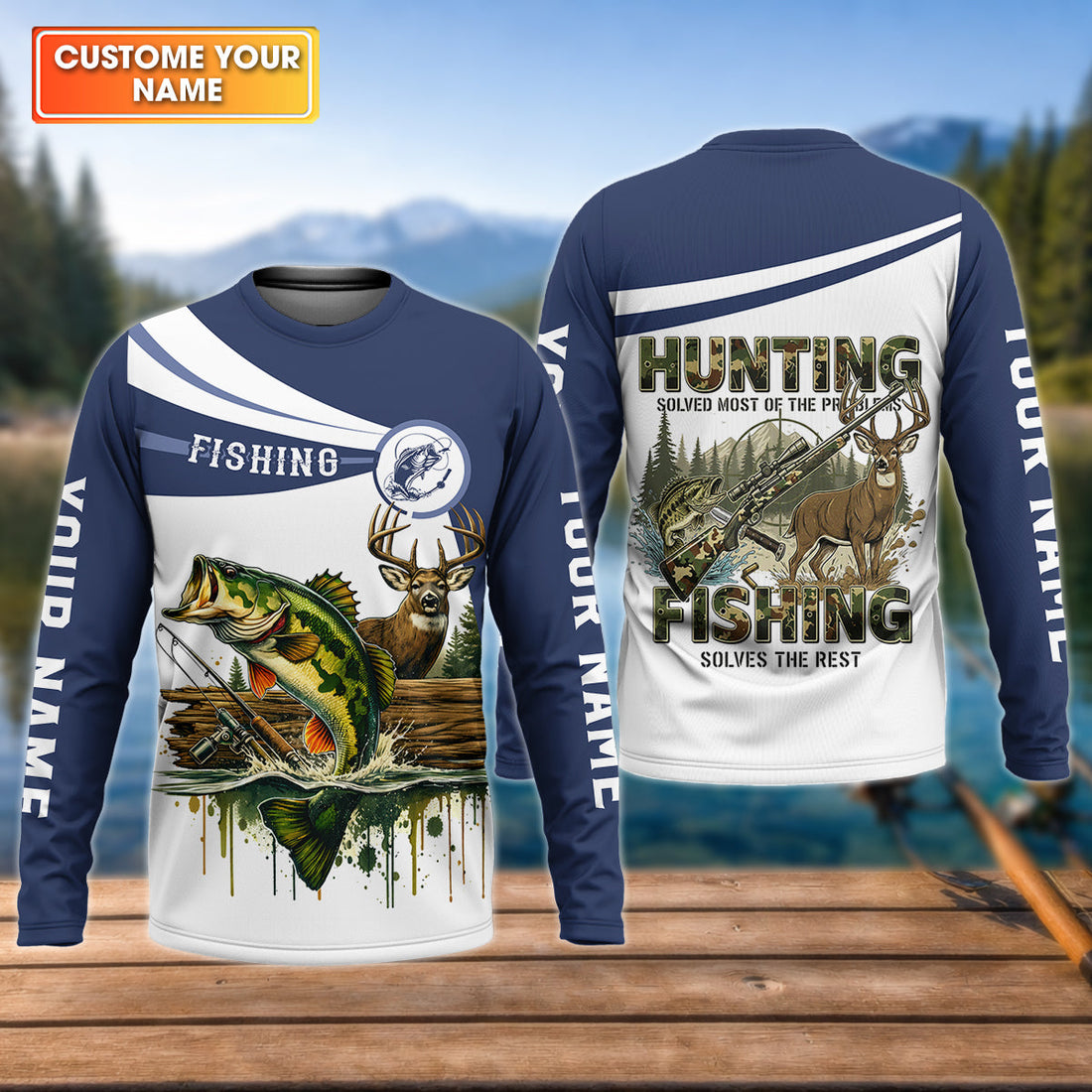 Hunting Fishing Camo Fishing Shirt, Fishing UPF Shirt, Personalized Fishing Shirt For Men, Fishing Shirts For Men