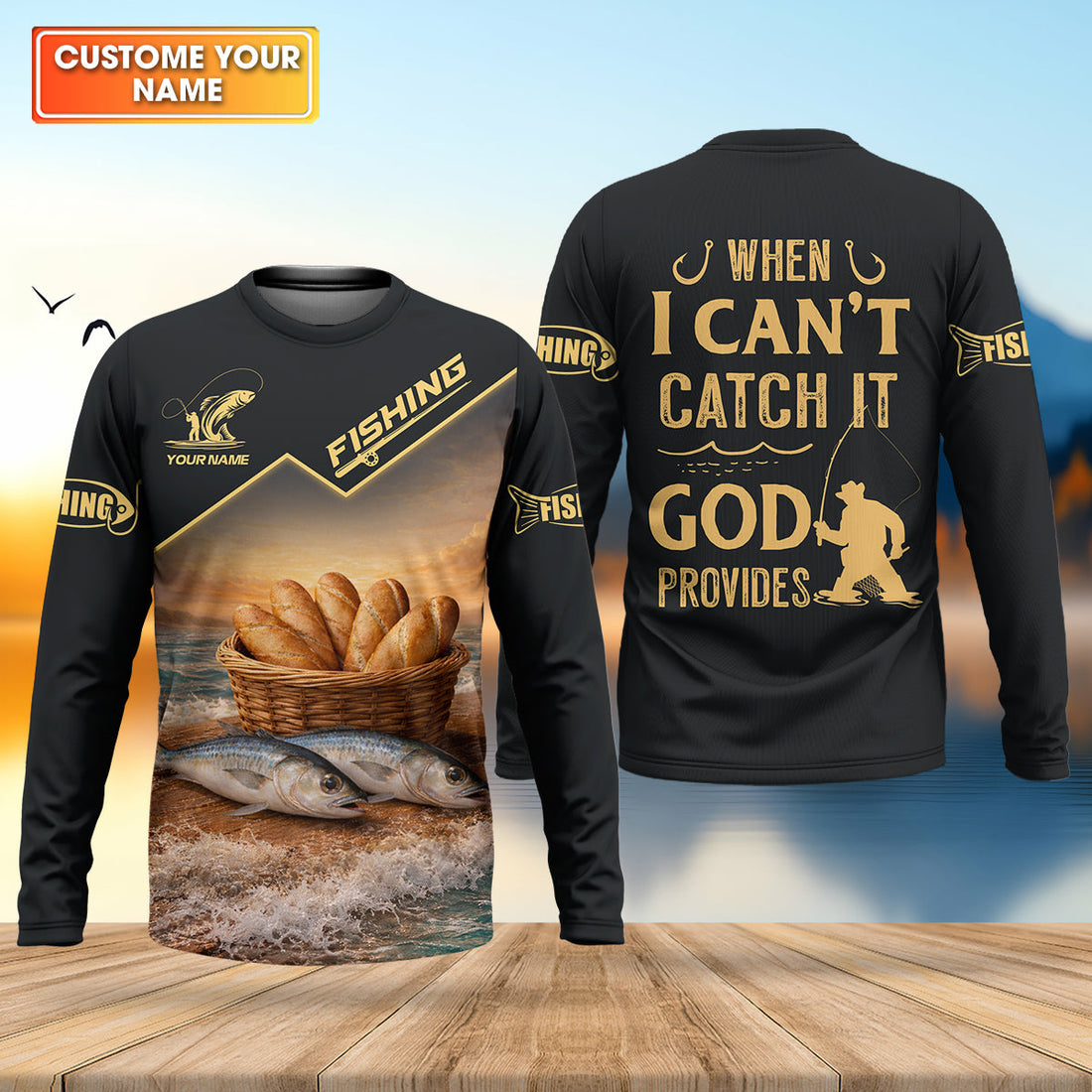 When I Can’t Catch It – God Provides Fishing Shirt, Fishing UPF Shirts, Funny Fishing Shirt