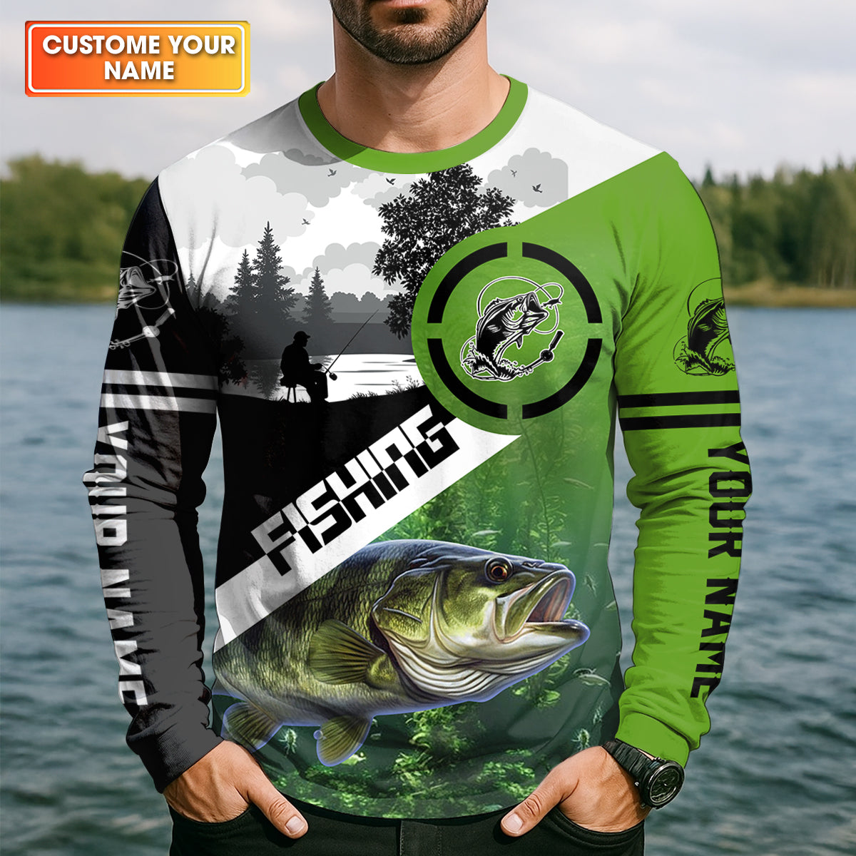 Personalized Bass Fishing Shirt, If I’m Not Fishing I’m Thinking About It Shirt, Fishing UPF Shirts