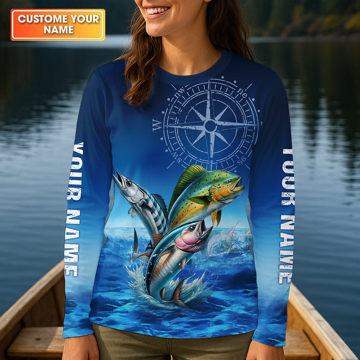 Eat Drink Fish Repeat Funny Fishing Shirt, Fishing UPF Shirts, Fishing Shirt For Women