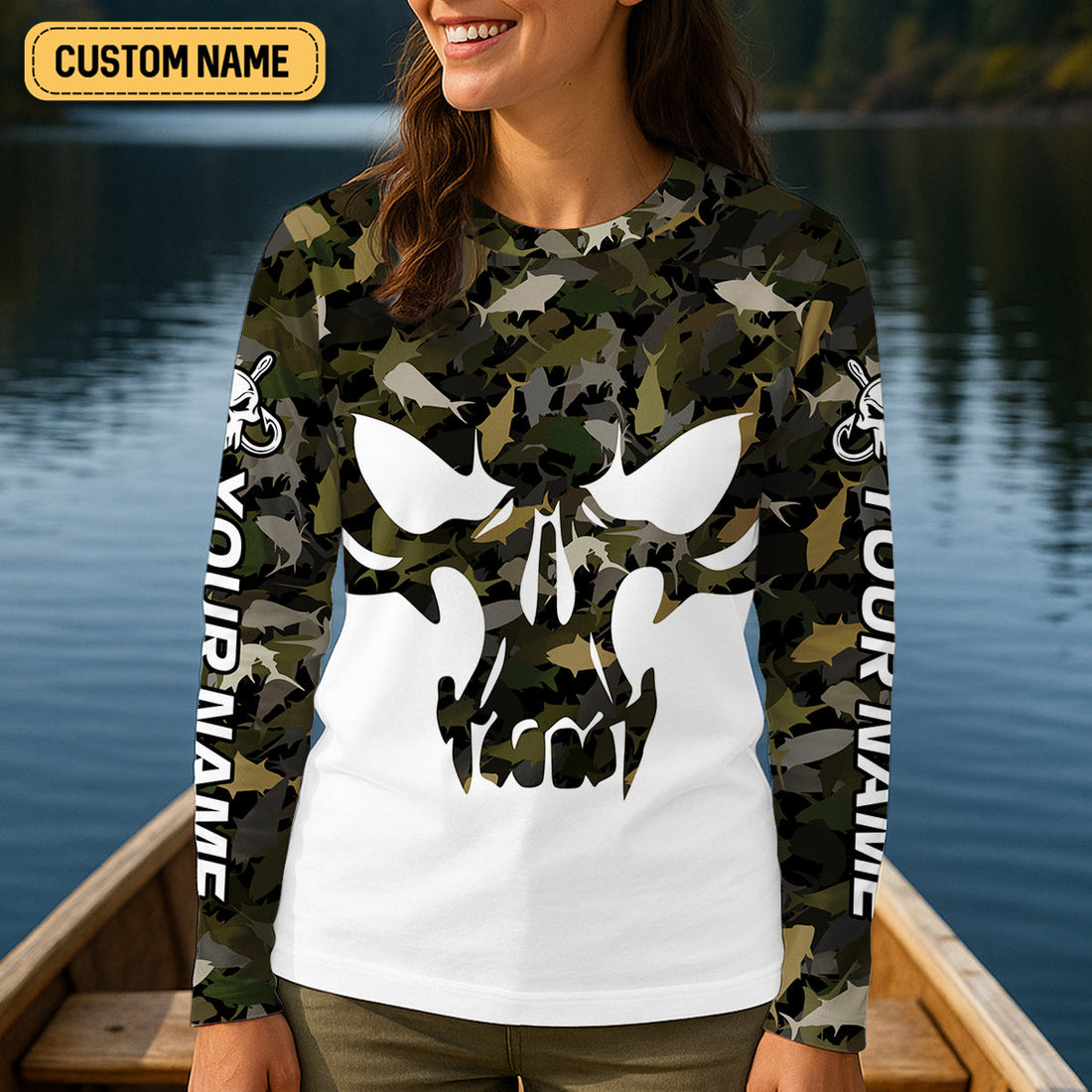 Deep Ocean Fishing Women SPF Shirt, Camouflage Fishing Shirts, Fishing Gift For Fisherwomen