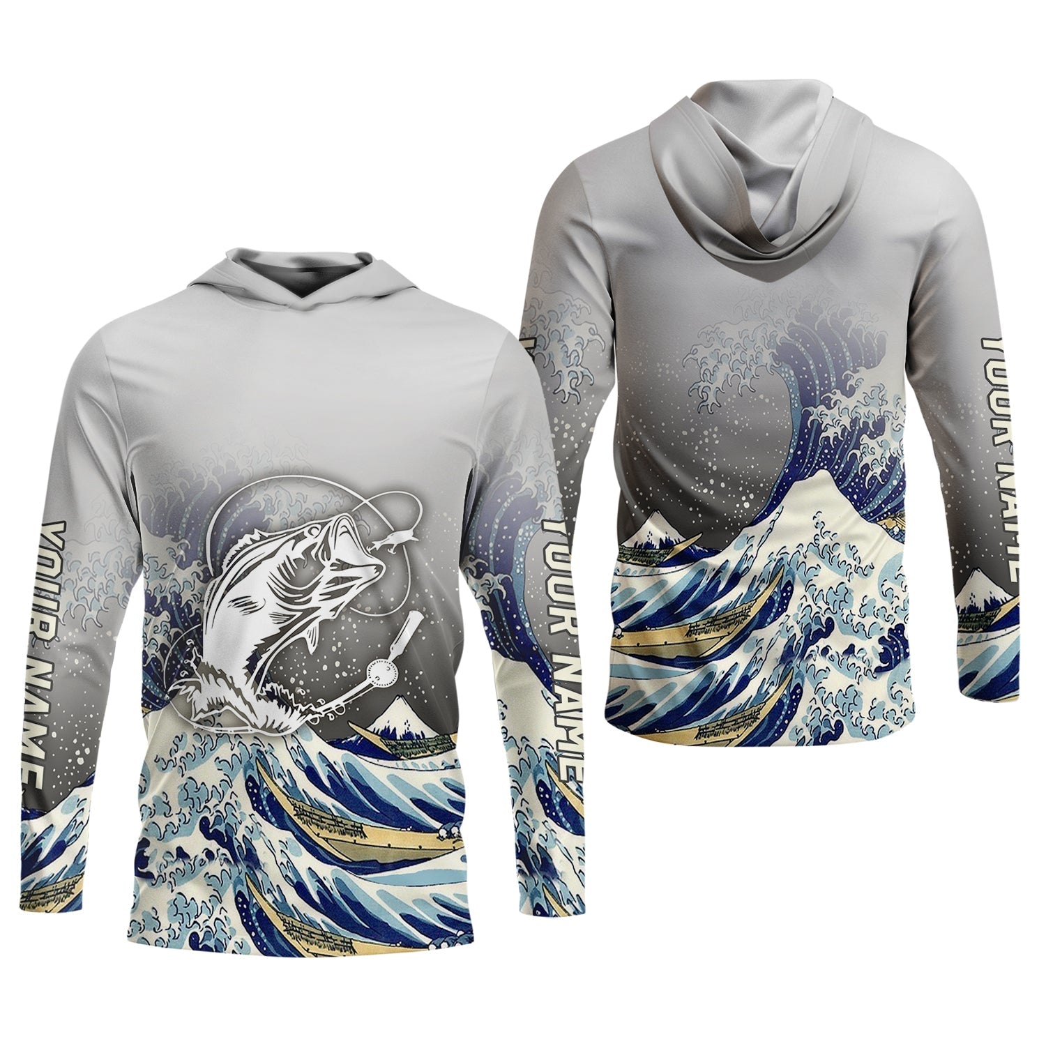 Great Wave Bass Fishing Long Sleeve, Women Fishing Shirt, SPF Long Sleeve Shirts Womens