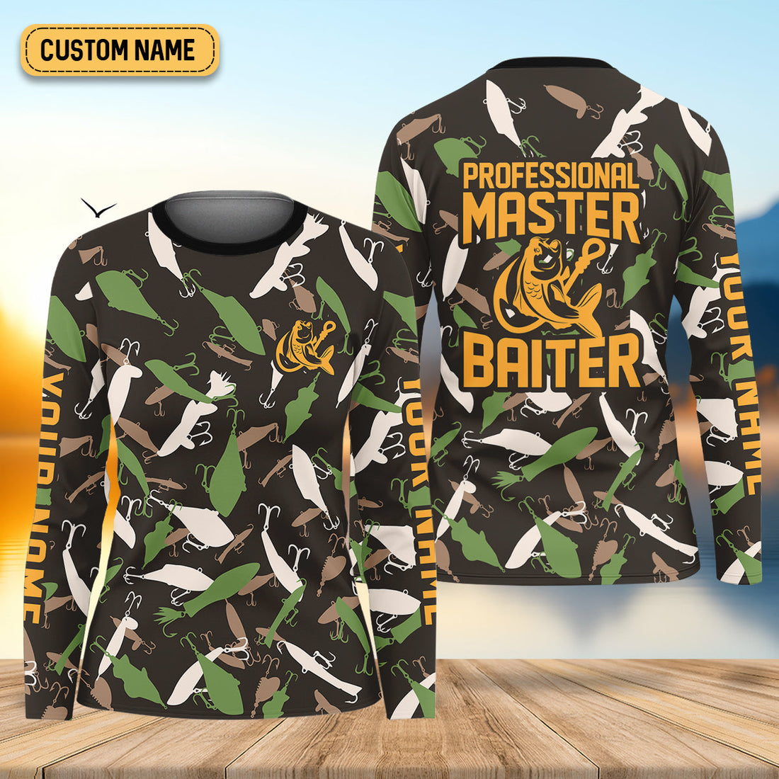 Professional Master Baiter Fishing Shirt For Women, Camo Fishing Shirt, SPF Shirt