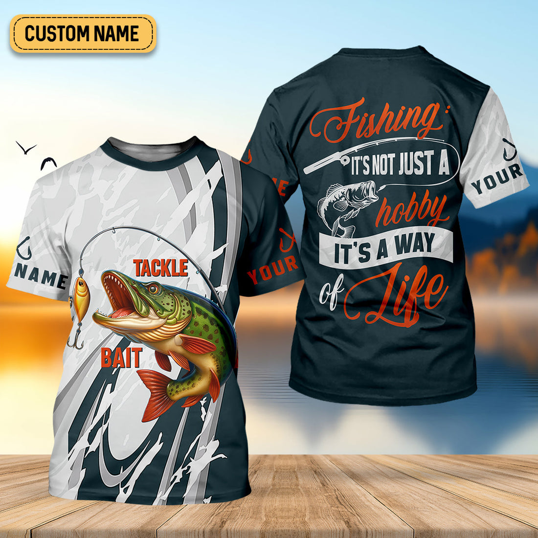 Tackle Bait Fishing UPF Shirts, Men's Fishing Shirts Long Sleeve, Presents For Fishermen, Men's Fishing Shirt