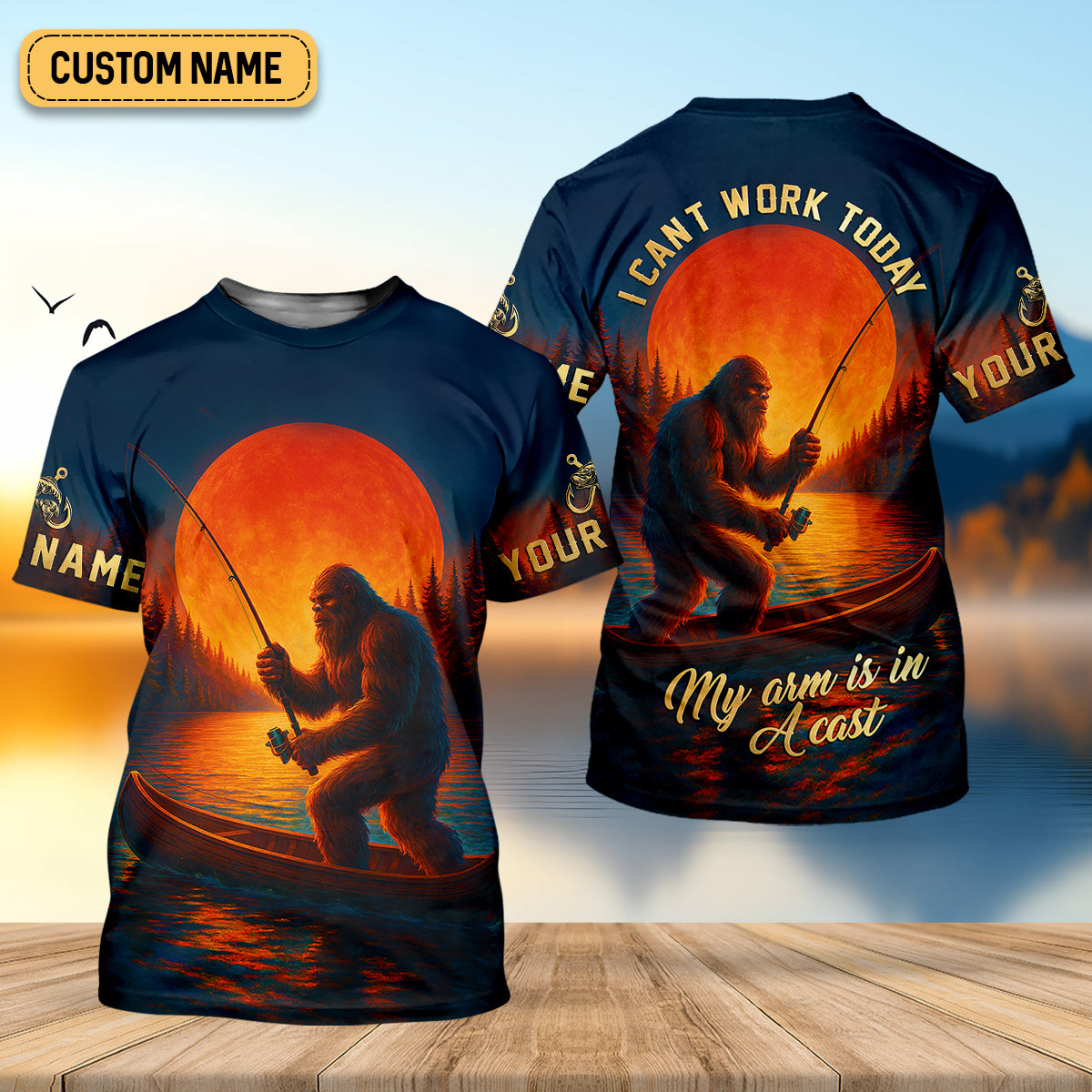 I Can't Work Today My Arm Is In A Cast Fishing UPF Shirts, Funny Fishing Shirt, Fishing Gifts For Men