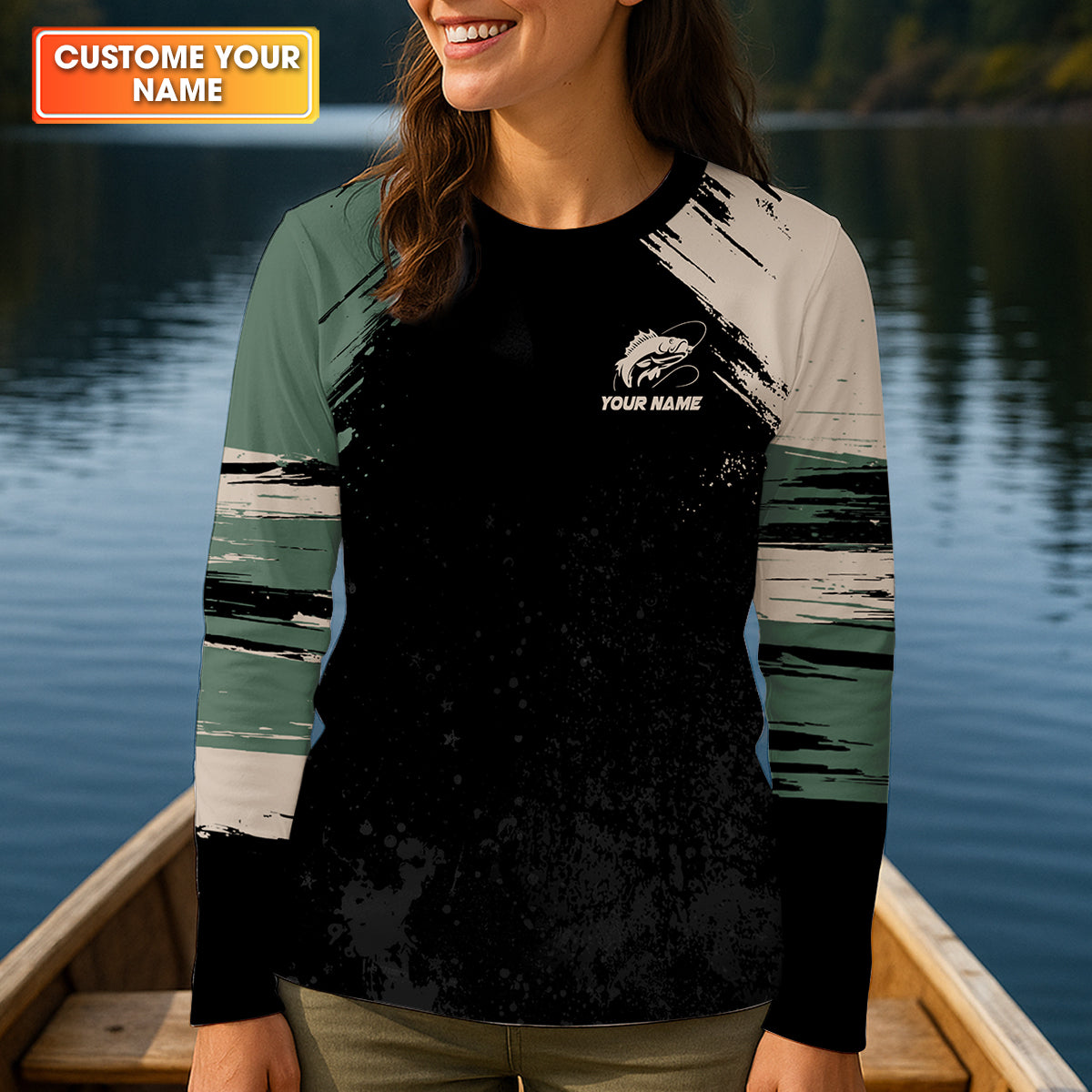 Let's Go Fishing Distressed Pattern Retro Fishing Shirt, Fishing UPF Shirts, Women Fishing Shirt